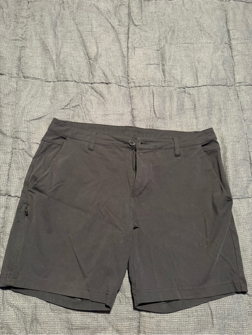 BYLT Basics Men's Black Flat Front Performance Shorts